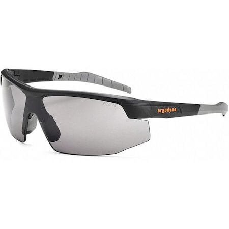 Ergodyne SKOLL, Safety Glasses, Anti-Fog, Smoke Lens, Matte Black Frame, Half-Frame SKOLL-AF