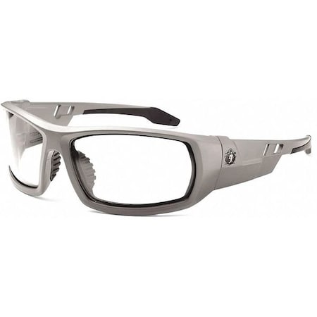 Ergodyne ODIN, Safety Glasses, Uncoated, Clear Lens, Matte Gray Frame, Full-Frame ODIN
