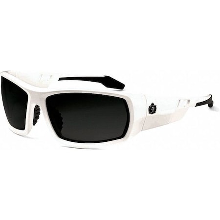 Ergodyne ODIN, Safety Glasses, Uncoated, Smoke Lens, White Frame, Full-Frame ODIN