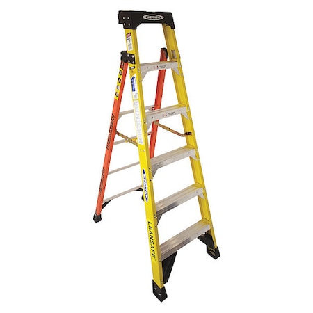Werner 6 ft Fiberglass Stepladder, 375 lb Capacity L7306