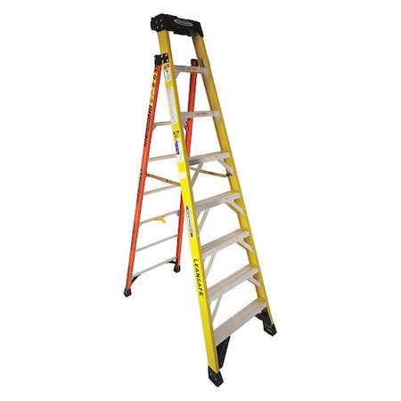 Werner 8 ft Fiberglass Stepladder, 375 lb Capacity L7308