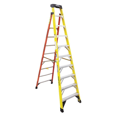Werner 10 ft Fiberglass Stepladder, 375 lb Capacity L7310