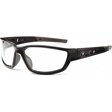 Ergodyne KVASIR, Safety Glasses, Anti-Scratch, Clear Lens, Black Frame, Full-Frame KVASIR