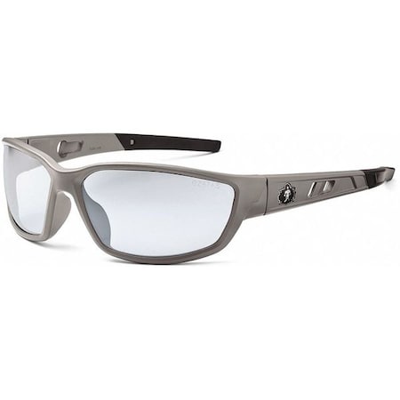 Ergodyne KVASIR, Safety Glasses, Anti-Scratch, Indoor/Outdoor Lens, Gray Frame, Full-Frame KVASIR