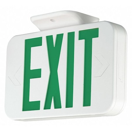 Compass Exit Sign, White, 2 Face(s), LED, Wall/Ceiling Mount, Not Battery Powered CAG