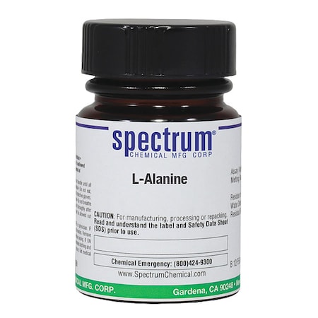 Spectrum Chemical L-Alanine, 25g, CAS 56-41-7, Poly AL115-25GM