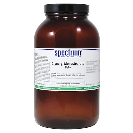 Spectrum Chemical Glyceryl Monostearate, 500g, Amber Glass GL141-500GM