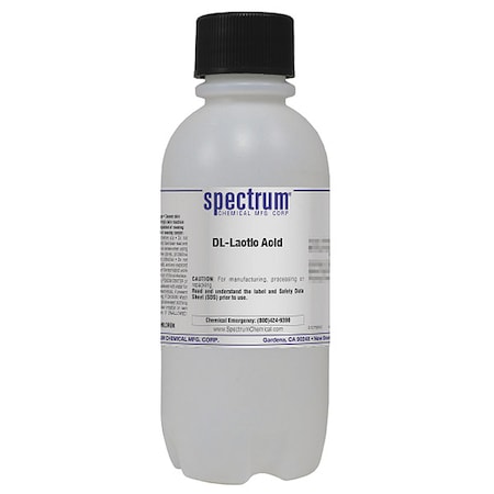 Spectrum Chemical Lactic Acid, 500mL, CAS 50-21-5, Poly L2016-500ML