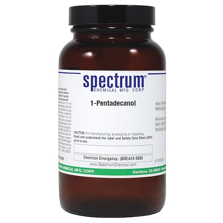 Spectrum Chemical Pentadecanol, 100g, CAS 629-76-5, Ambr Glss P2358-100GM