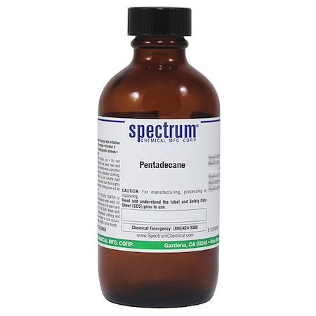 Spectrum Chemical Pentadecane, 100mL, CAS 629-62-9, Ambr Glss P2203-100ML