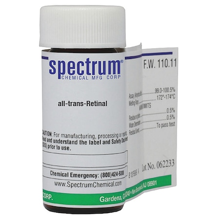 Spectrum Chemical All-Trans-Retinal, 100mg, CAS 116-31-4 R3041-100MG