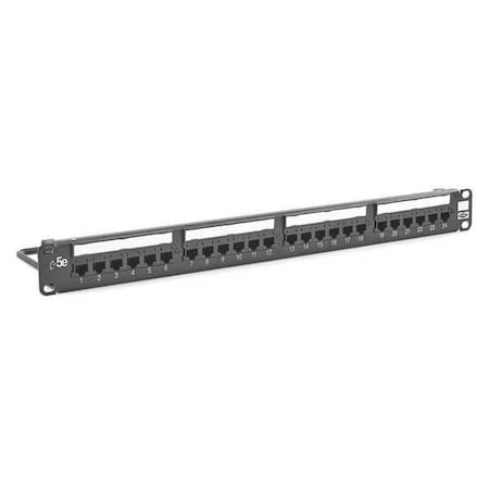 Hubbell Premise Wiring Patch Panel, 1.72in.H, 5e Category, Steel HP5E24E