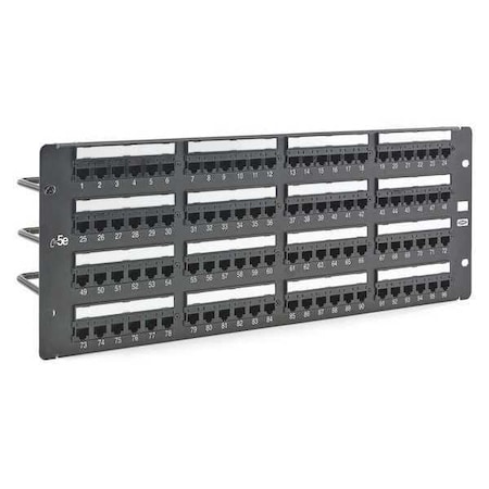 Hubbell Premise Wiring Patch Panel, 6.97in.H, 5e Category, Steel HP5E96