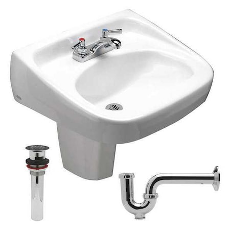 Zurn Wall Mount, 3 Hole, Dual Manual Handle, White, Bathroom Sink Z5344.464.1.07.00.D