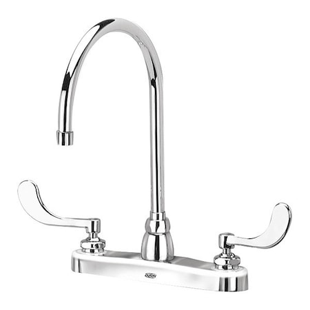 ZURN Manual, 8" Mount, Commercial 2 Hole Gooseneck Kitchen/Bathroom Faucet Z871C4-XL-3F