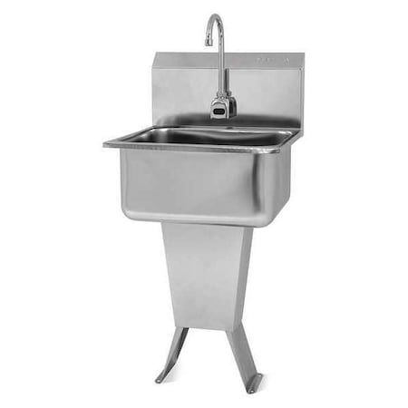 Sani-Lav Floor Mount, 1 Hole, Sensor, Silver, Hands-Free Sink ESB2-521L
