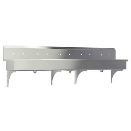 Sani-Lav Wall Mount, 10 Hole, Not Applicable, Silver, Wash Station 510W8