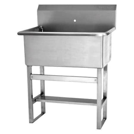 Sani-Lav Floor Mount, 1 Hole, Not Applicable, Silver, Scrub Sink 531F0