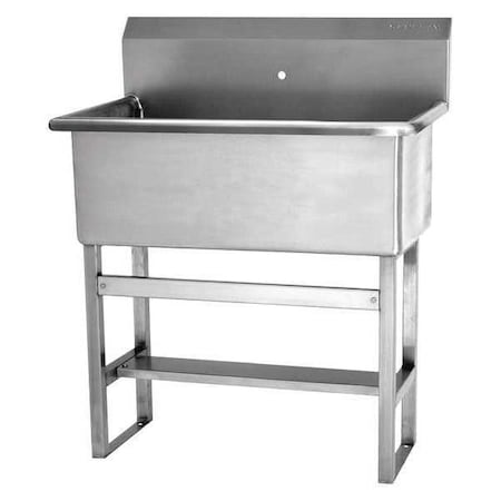 Sani-Lav Floor Mount, 1 Hole, Not Applicable, Silver, Scrub Sink 532F0
