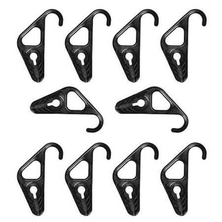 The Better Bungee Bungee Hook, Black, 4 in. L, 2 in. W, PK10 BB1/4NHBK
