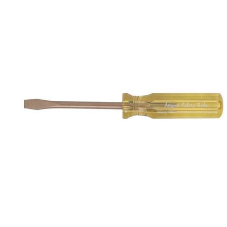 AMPCO SAFETY TOOLS Non-Sparking Slotted Screwdriver 1/4 in Round S-38