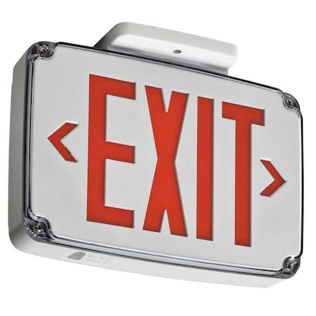 Lithonia Lighting Exit Sign, White, 2 Face(s), LED, Universal Mount, Nickel Cadmium WLTE W 2 R EL
