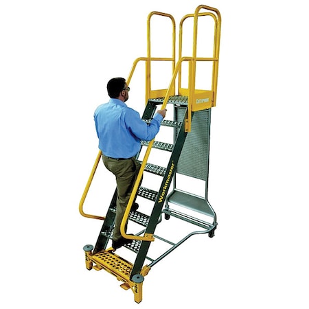 COTTERMAN 102 in H Steel Rolling Ladder, 6 Steps, 1,000 lb Load Capacity WMX06R37A6P3