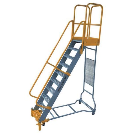 Cotterman 142 in H Steel Rolling Ladder, 10 Steps, 1,000 lb Load Capacity WMX10R37A3P3