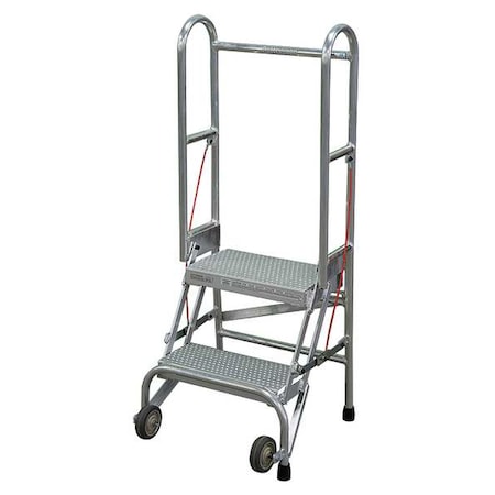 Cotterman 50 in H Aluminum Folding Rolling Ladder, 2 Steps, 350 lb Load Capacity SASA2A6E10C50P6