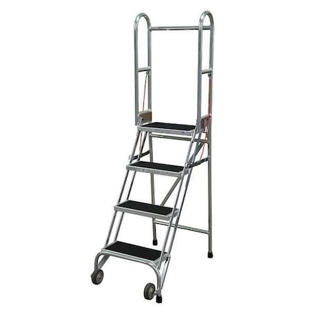 Cotterman 70 in H Aluminum Folding Rolling Ladder, 4 Steps, 350 lb Load Capacity SASA4A2E10C50P6