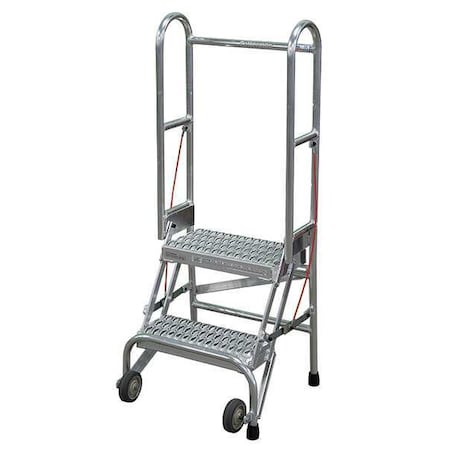 Cotterman 50 in H Aluminum Folding Rolling Ladder, 2 Steps, 350 lb Load Capacity SASA2A3E10C50P6