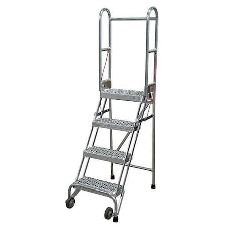 Cotterman 70 in H Aluminum Folding Rolling Ladder, 4 Steps, 350 lb Load Capacity SASA4A3E10C50P6