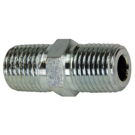 Enerpac FZ1608, High Pressure Fitting, Hex Nipple, 10,000 psi, Connection 1/4" NPTF Male to 1/4" NPTF Male FZ1608