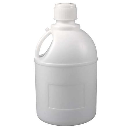 Zoro Select Carboy, 20 L Capacity - mL, 5 gal Capacity - oz, Screw On Closure, HDPE, Blow Molded Handle, White F10795-0000