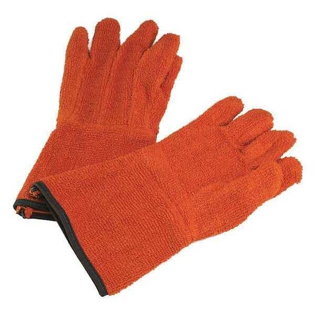 Sp Scienceware Gloves, Cotton Terry Cloth, 13 in L, Orange, 1 PR H13201-0000