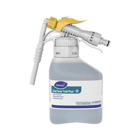 Diversey Fabric Freshener, 1.5 L Hose End Connection Bottle, Liquid, Fresh, Yellow, 2 PK 93062872