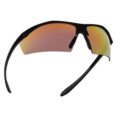 Bolle Safety Sentinel, Safety Glasses, Anti-Scratch, Red Mirror Lens, Black Frame, Half-Frame 40144