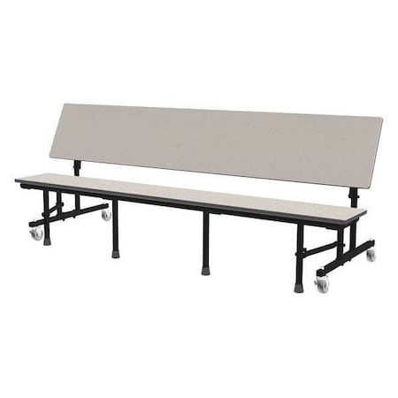 Palmer Hamilton Rectangle Mobile Bench Table, 15" W, 29" H, Industrial Grade Laminated Particleboard, Gray Glace 34M13291508