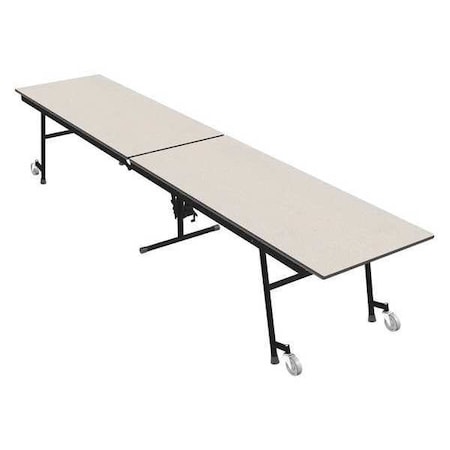 Palmer Hamilton Rectangle Mobile Cafeteria Table, 30" W, 29" H, High Pressure Laminate Top, Gray Glace 23M15293012