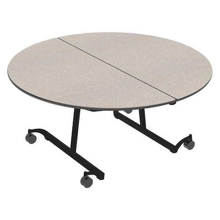 Palmer Hamilton Round Mobile Cafeteria Table, 60" W, 29" H, High Pressure Laminate Top, Gray Glace 22MT132960RD-MT