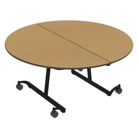Palmer Hamilton Round Mobile Cafeteria Table, 60" W, 29" H, High Pressure Laminate Top, Maple 22MT132960RD-MT