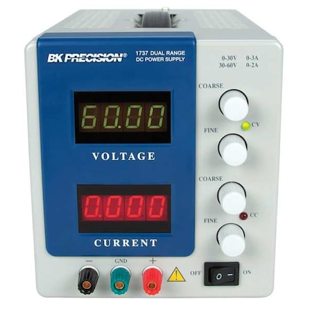 B&K Precision Dual Range DC Power Supply, 120/220V AC, 30V DC; 60V DC, 120 W, 3A, 2A 1737