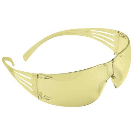 3M SecureFit 200, Safety Glasses, Anti-Fog & Anti-Scratch, Amber Lens, Amber Frame, Frameless SF203AFP