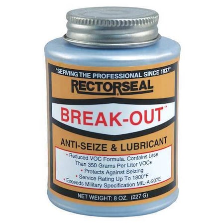 RECTORSEAL Anti Sieze Compound, Break Out, 8 oz. 73551