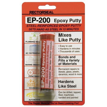 Rectorseal Putty, Epoxy, Blister Card, Gray, 2 oz. 97602