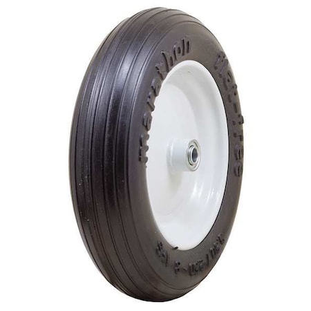 Marastar Flat Free Wheel, Polyurethane, 350lb, White 00081