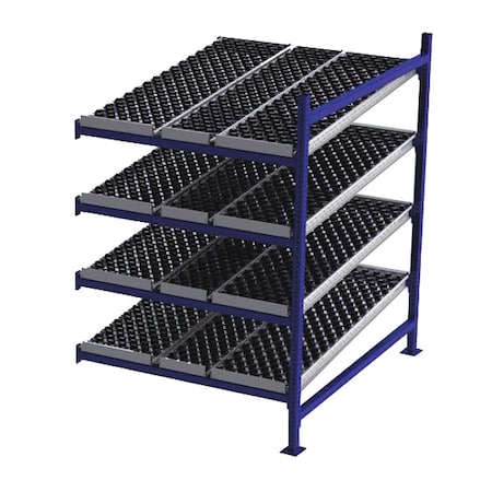 Unex Flow Cell Add-On Gravity Flow Rack, 60 in D, 48 in W, 4 Shelves, Blue FC99SW48604-A