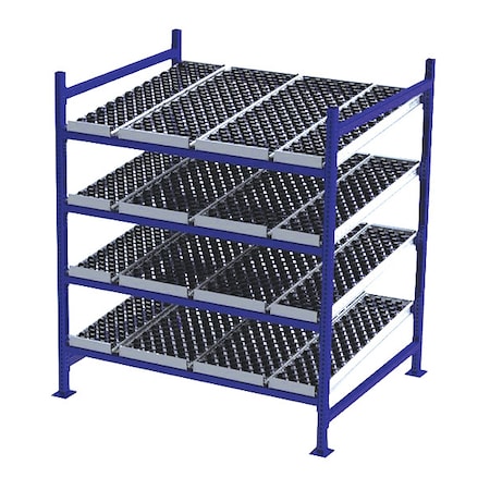 Unex Flow Cell Starter Gravity Flow Rack, 48 in D, 60 in W, 4 Shelves, Blue FC99SW60484-S