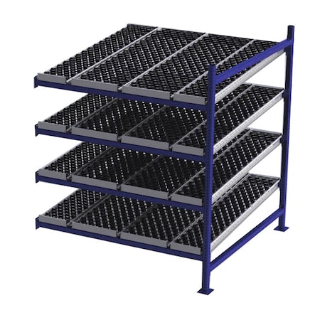 Unex Flow Cell Add-On Gravity Flow Rack, 60 in D, 60 in W, 4 Shelves, Blue FC99SW60604-A