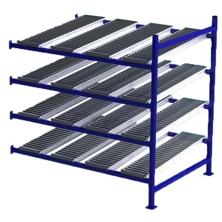 Unex Flow Cell Add-On Gravity Flow Rack, 48 in D, 72 in W, 4 Shelves, Blue FC99SR72484-A